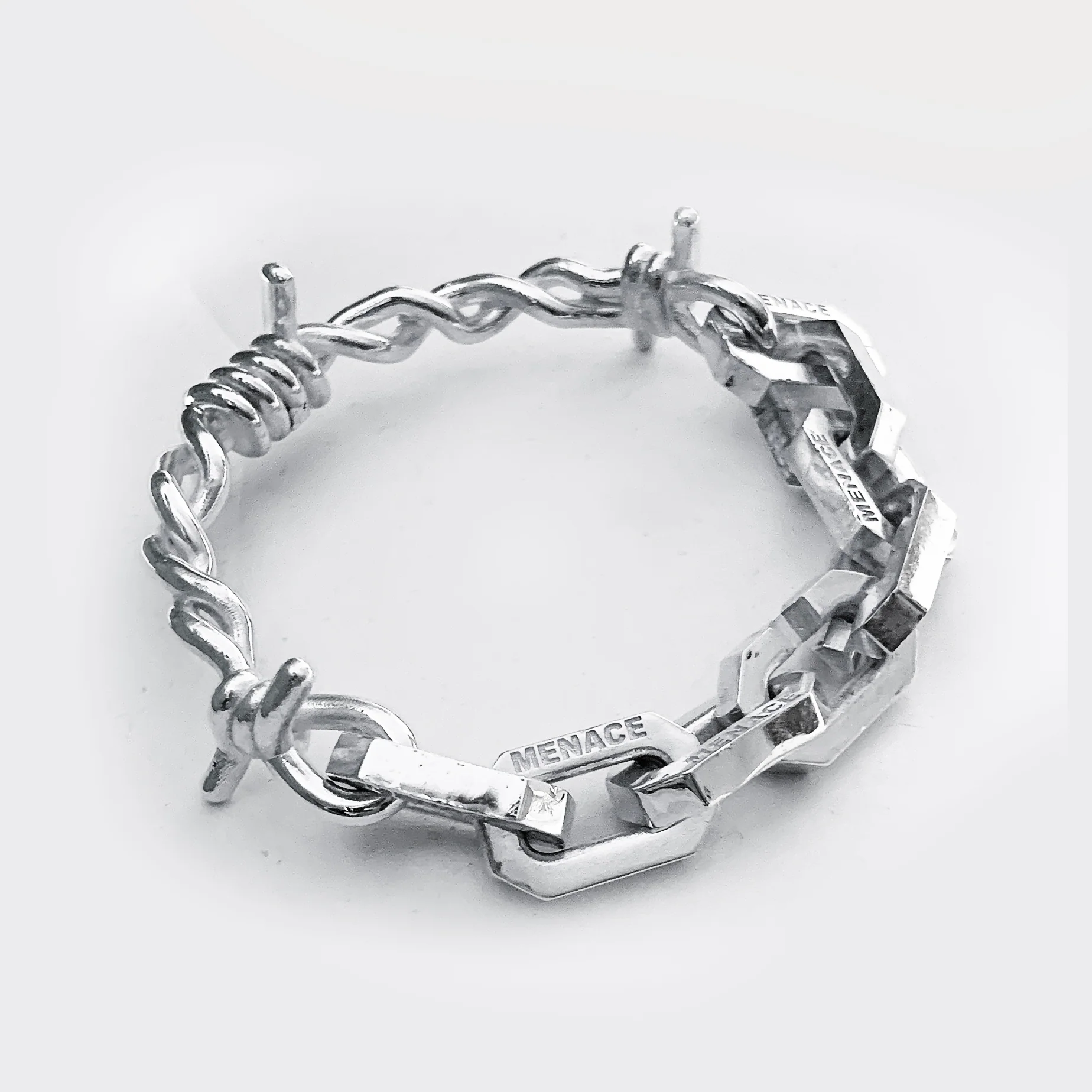 SPLIT BARBED WIRE CHAINLINK BRACELET - Image 4