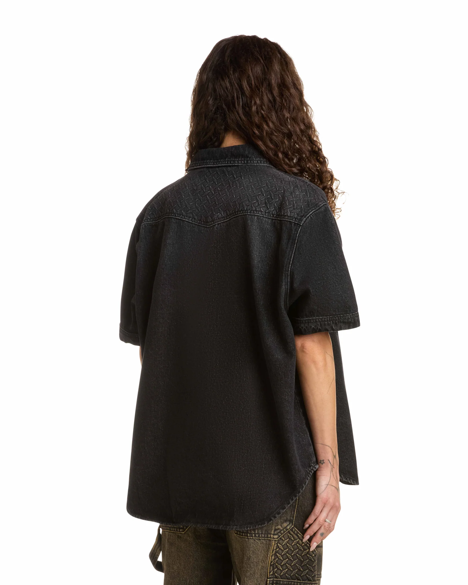 STEEL EMBOSSED DENIM WORK SHIRT - Image 4