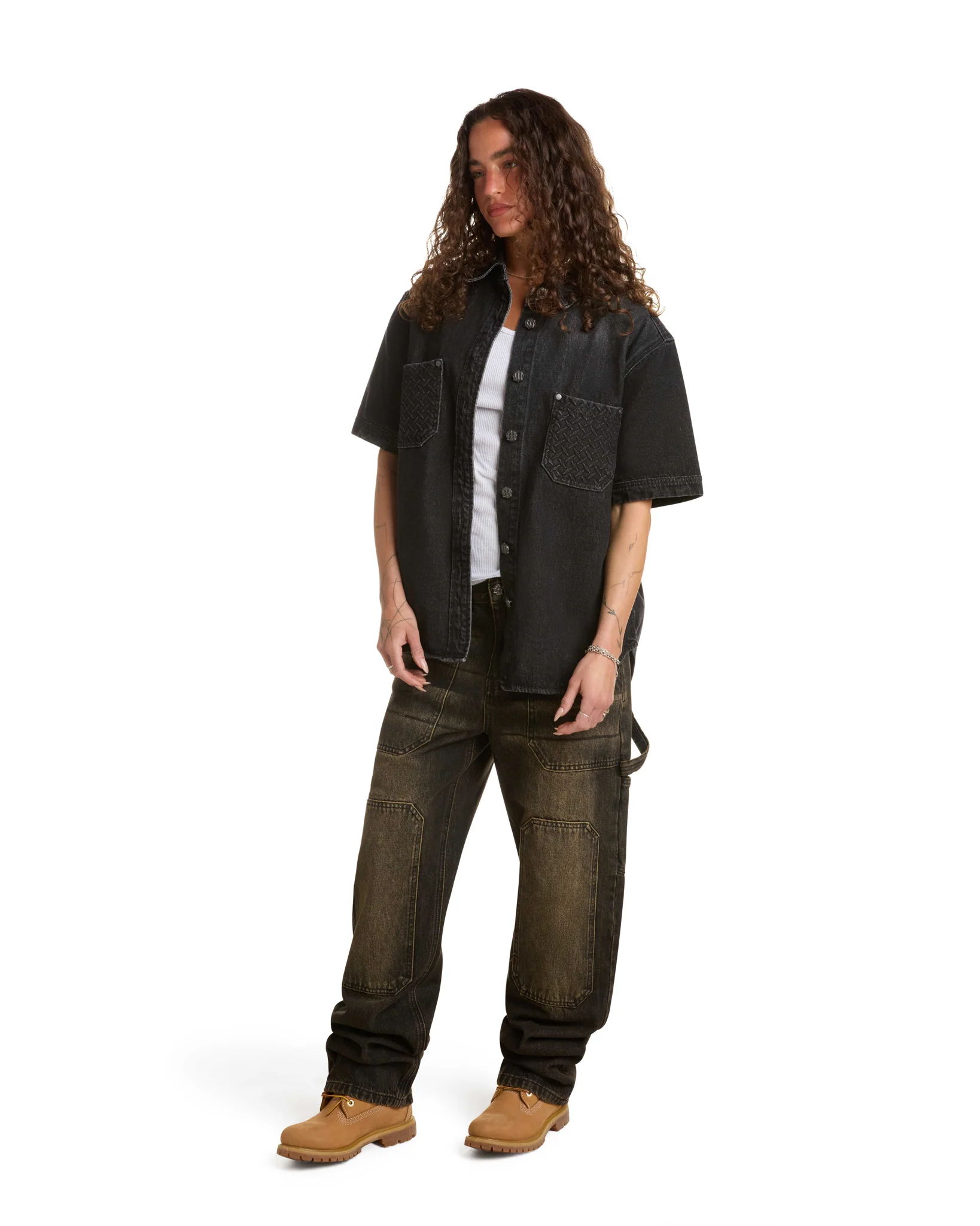 STEEL EMBOSSED DENIM WORK SHIRT - Image 5