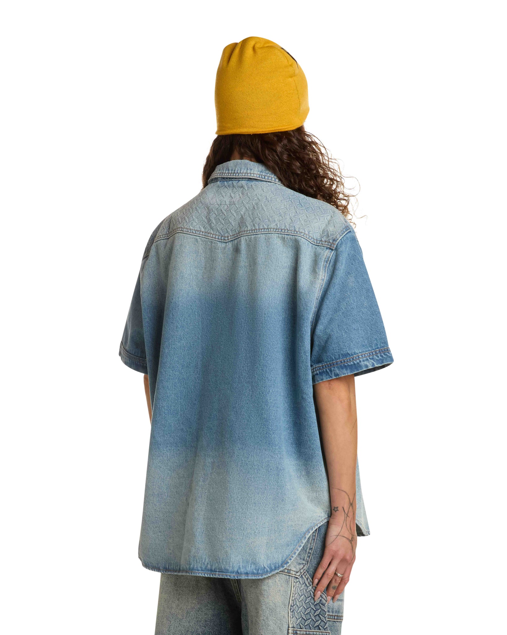 STEEL EMBOSSED DENIM WORK SHIRT - Image 4