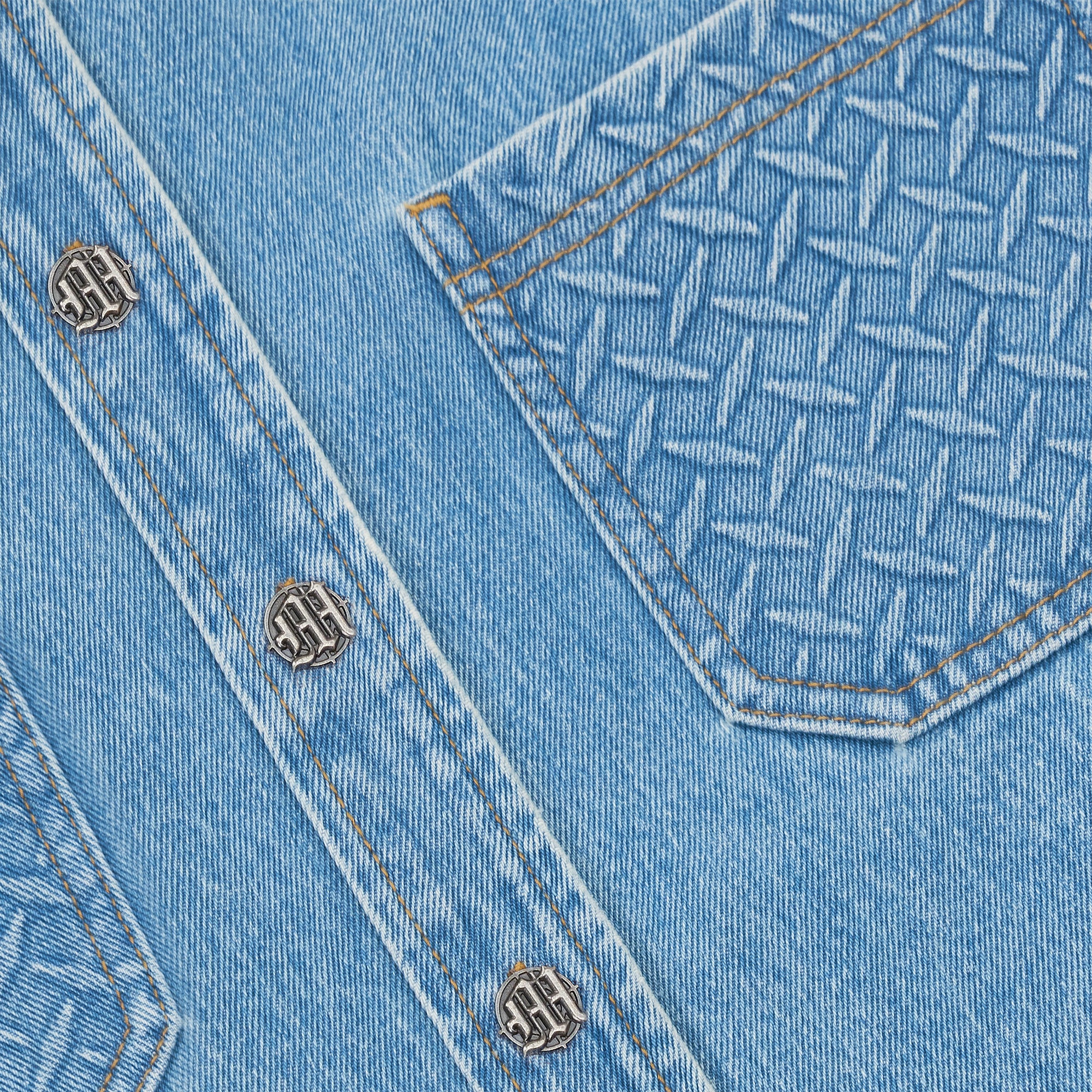 STEEL EMBOSSED DENIM WORK SHIRT - Image 8