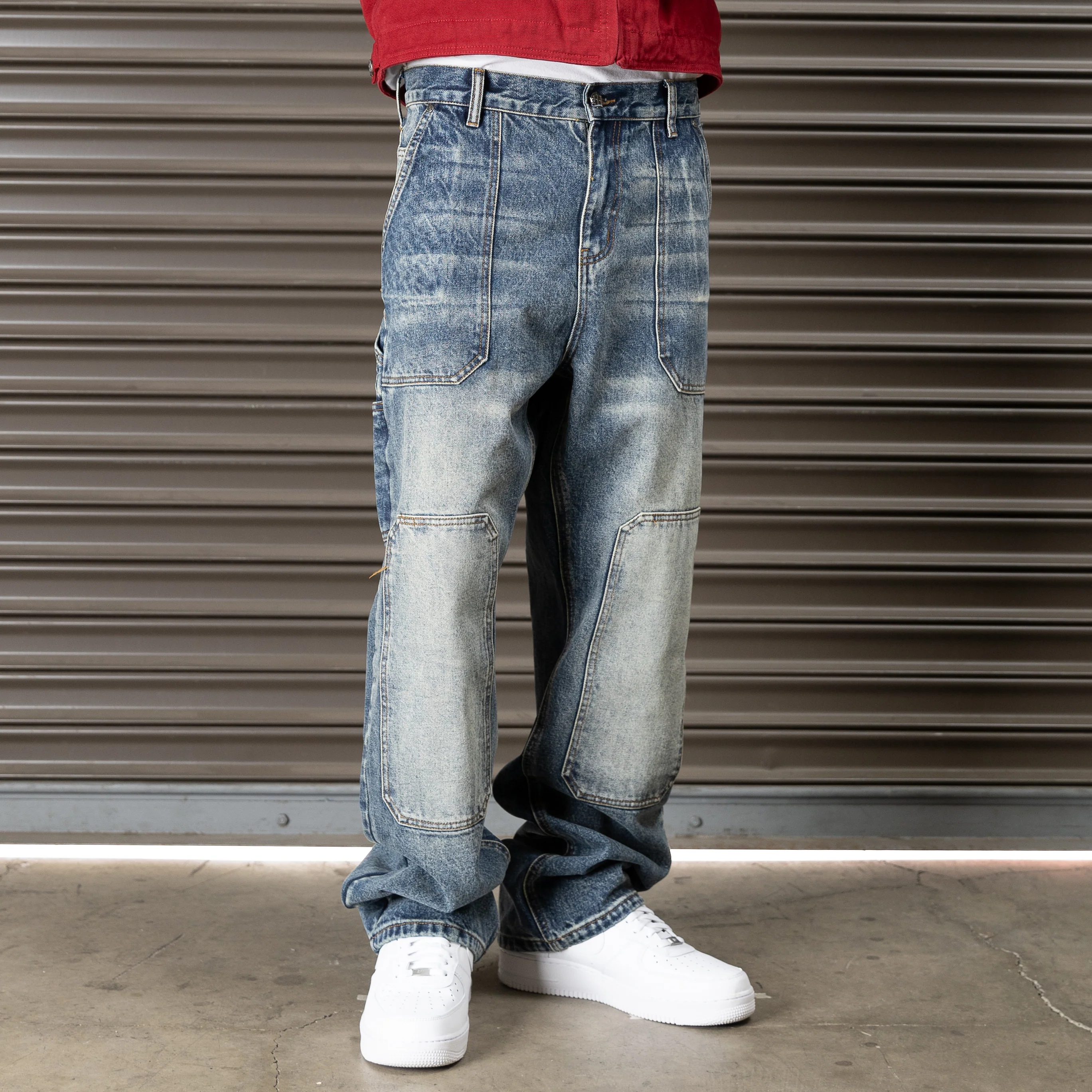 STEEL EMBOSSED DENIM CARPENTER PANTS - Image 7
