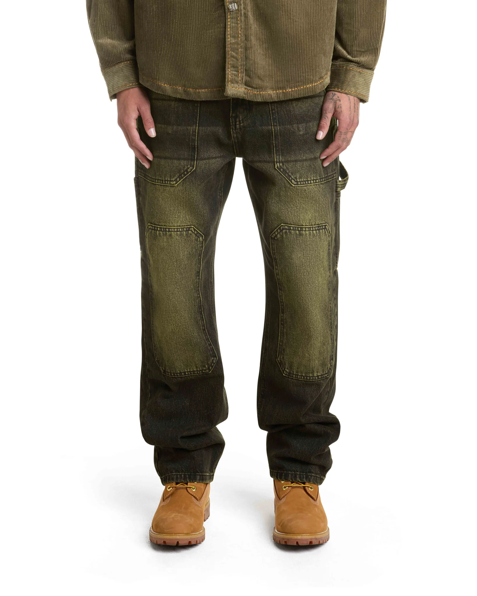 STEEL EMBOSSED DENIM CARPENTER PANTS - Image 3