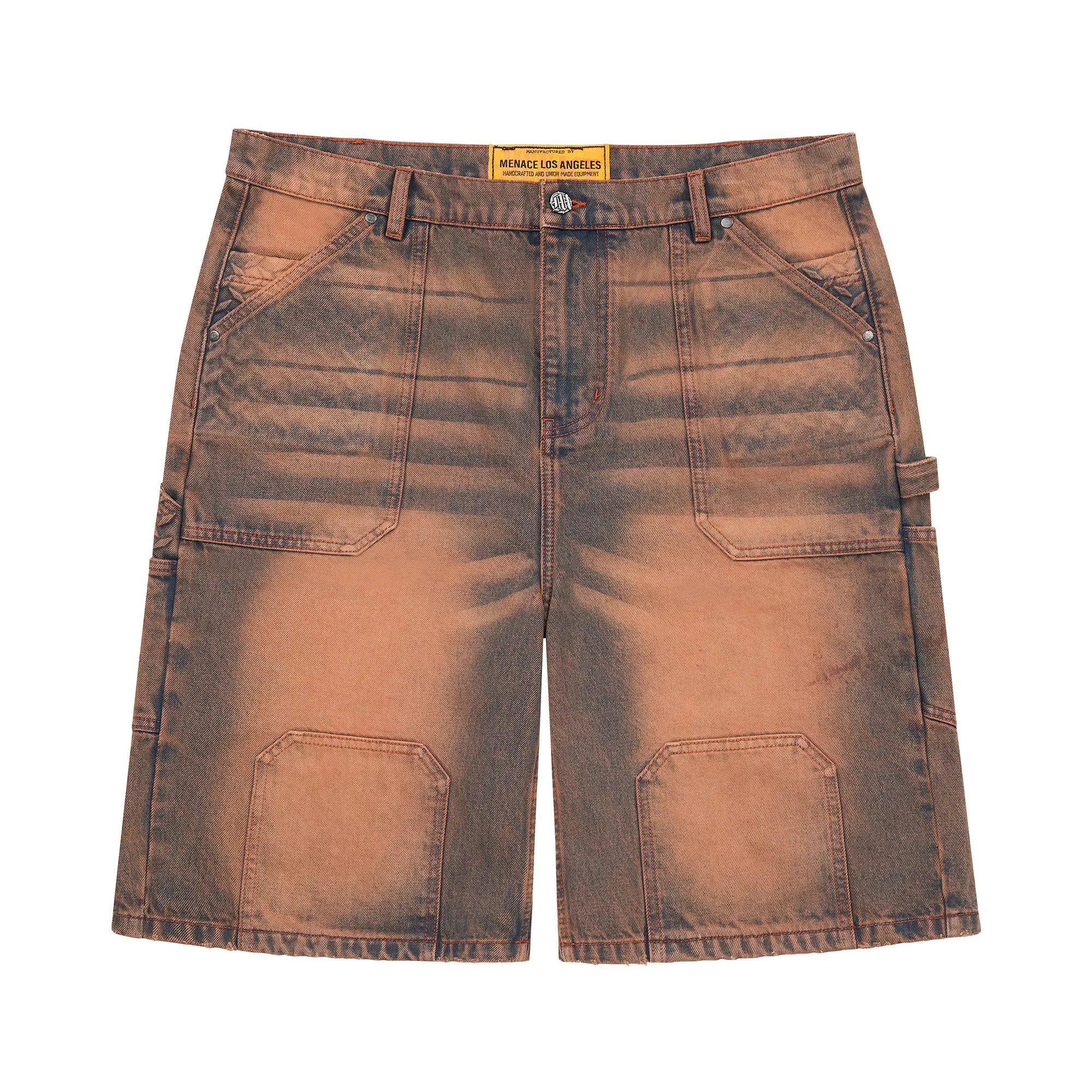 STEEL EMBOSSED DENIM CARPENTER SHORTS - Image 2