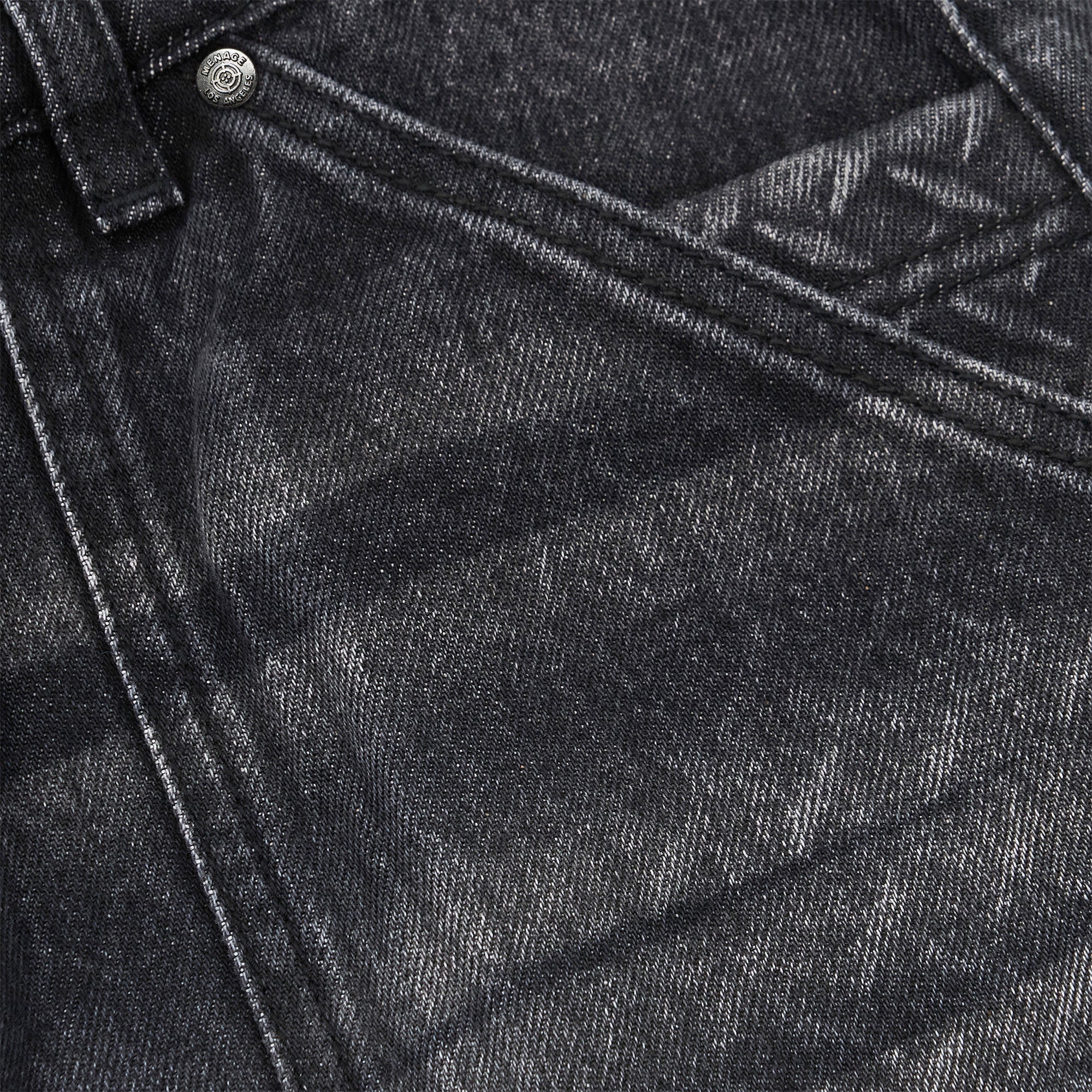 STEEL EMBOSSED DENIM CARPENTER SHORTS - Image 3