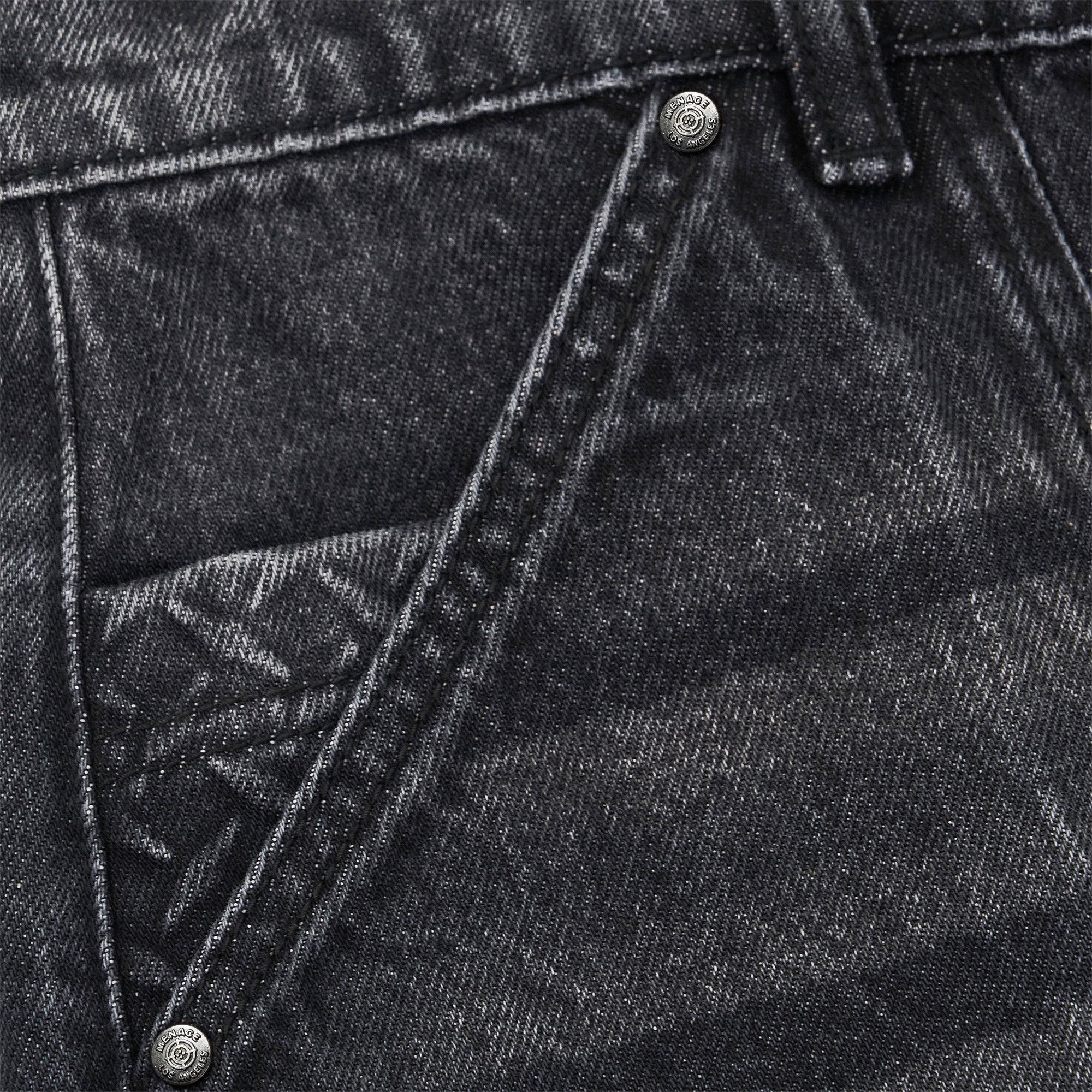 STEEL EMBOSSED DENIM CARPENTER SHORTS - Image 4