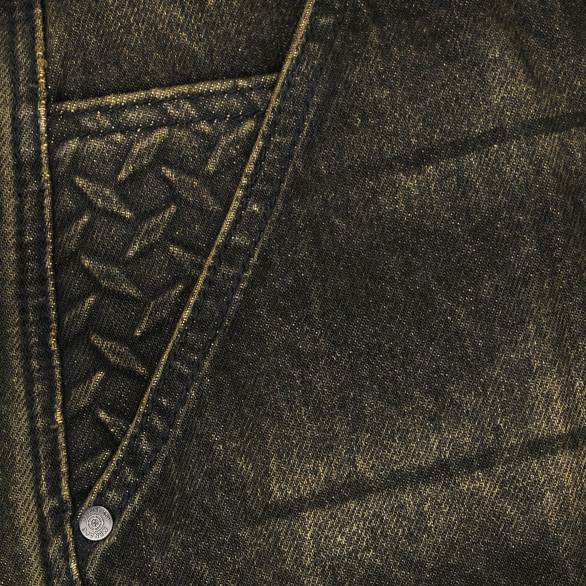 STEEL EMBOSSED DENIM CARPENTER SHORTS - Image 7