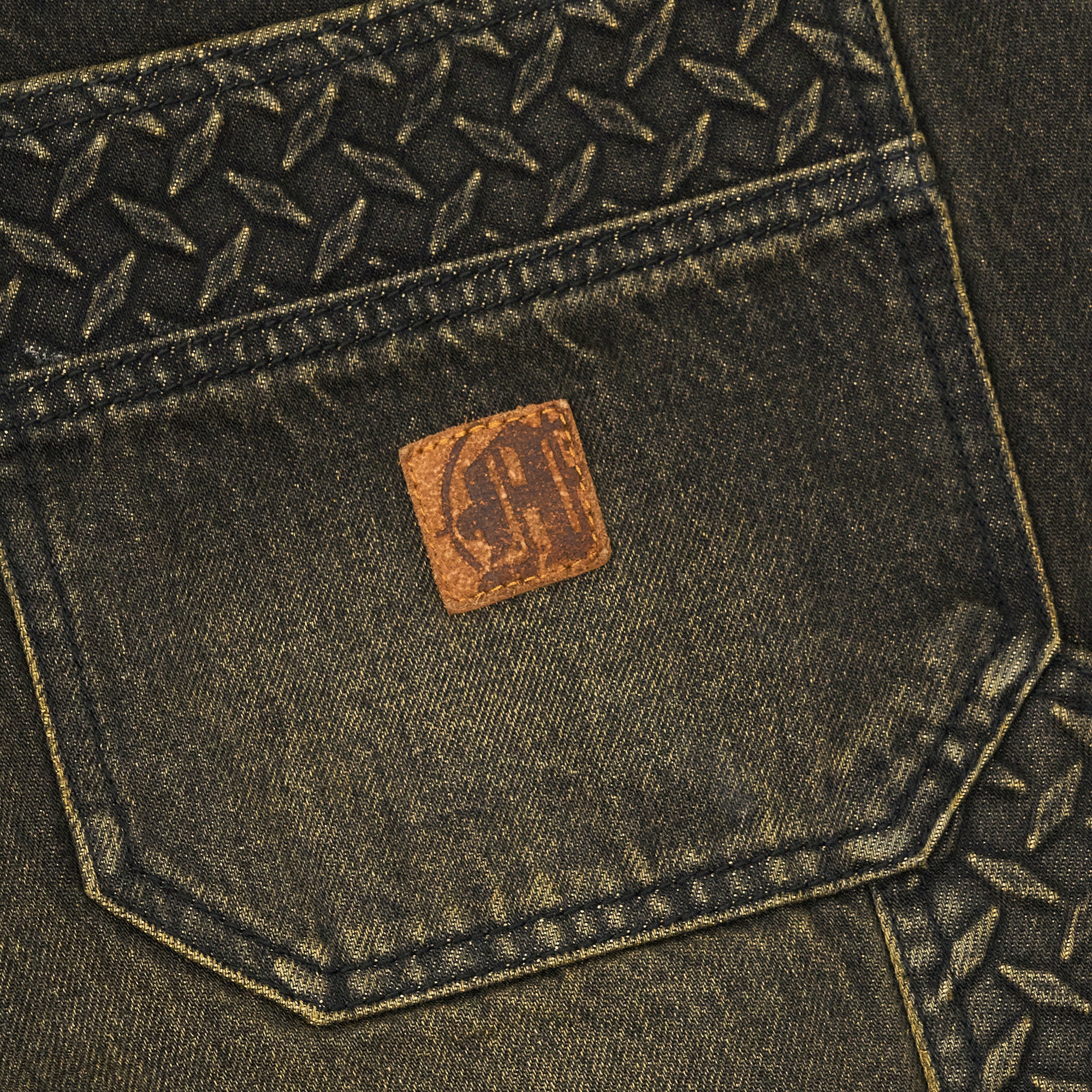 STEEL EMBOSSED DENIM CARPENTER SHORTS - Image 8