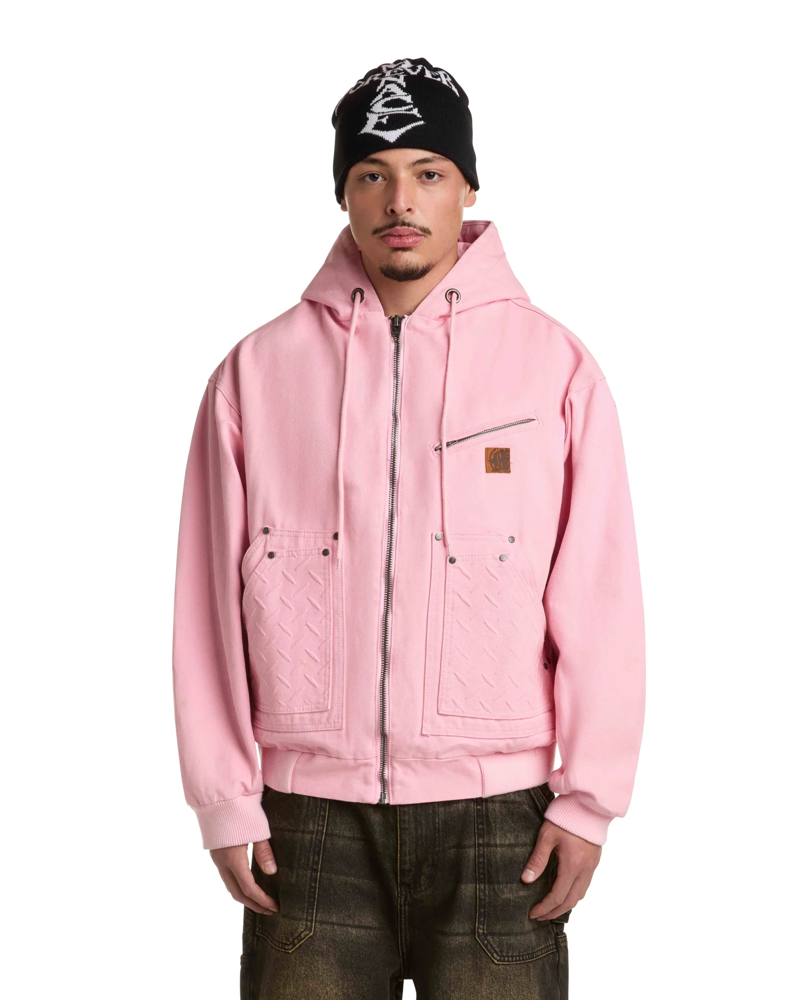 STEEL EMBOSSED CANVAS HOODED JACKET - Image 3
