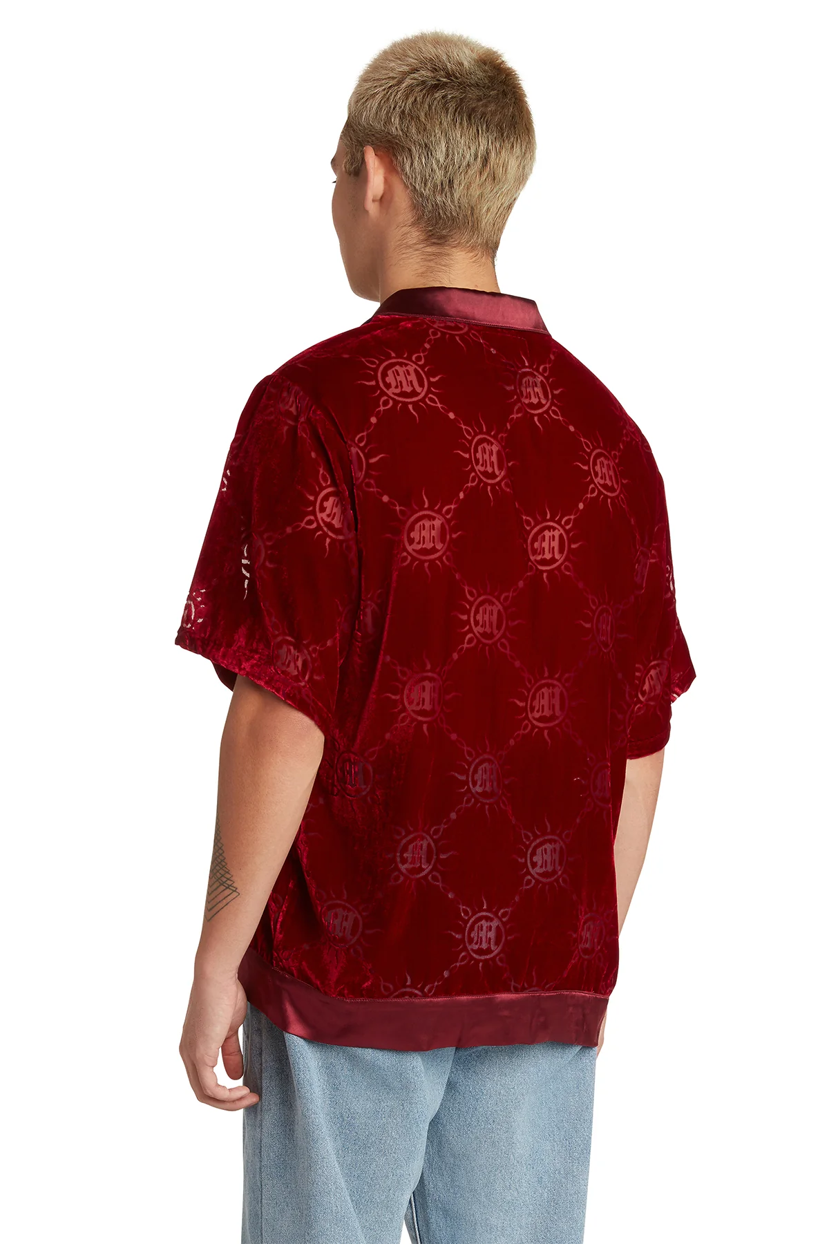 VELOUR BURNOUT MONOGRAM BUTTON-UP - Image 4
