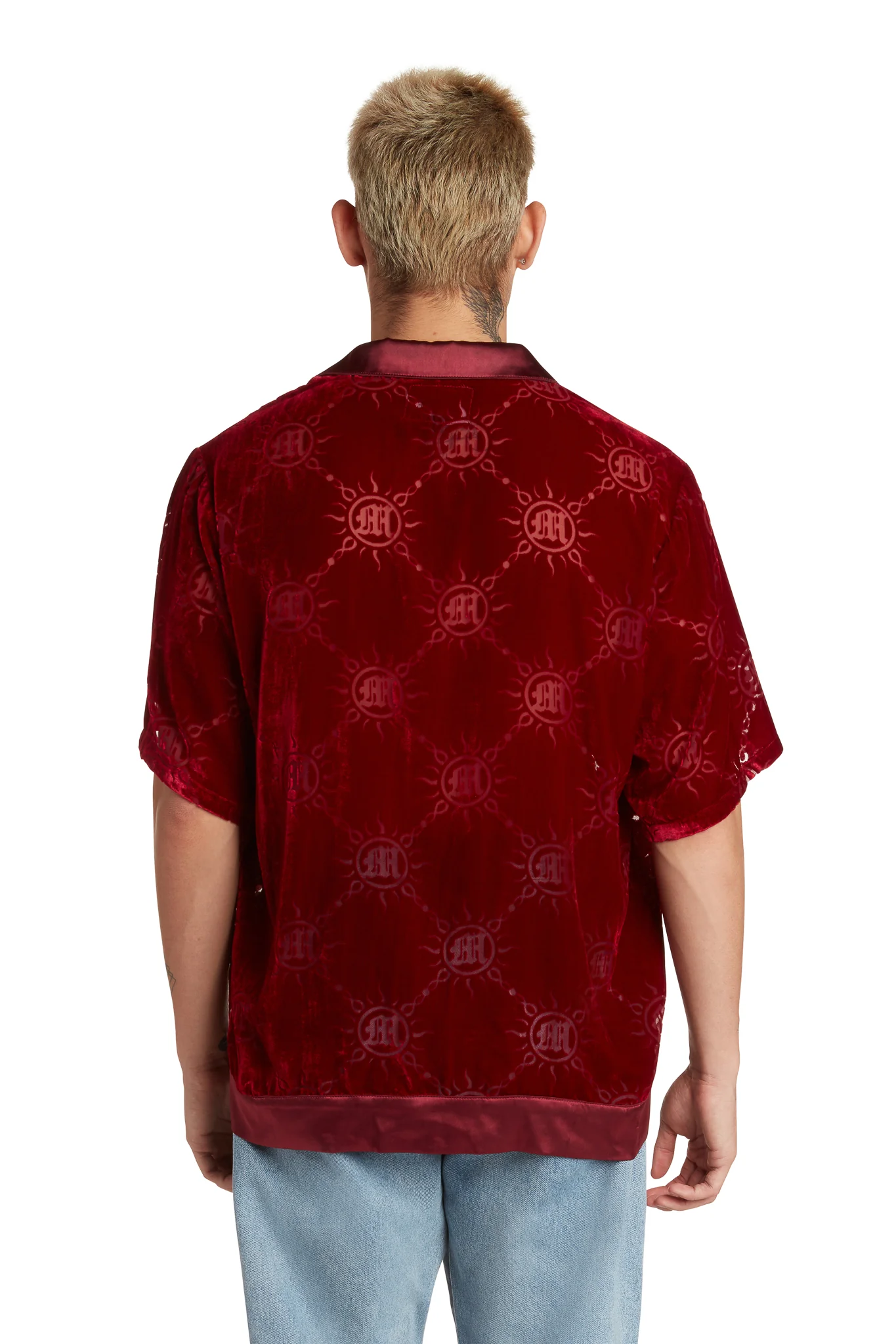 VELOUR BURNOUT MONOGRAM BUTTON-UP - Image 5