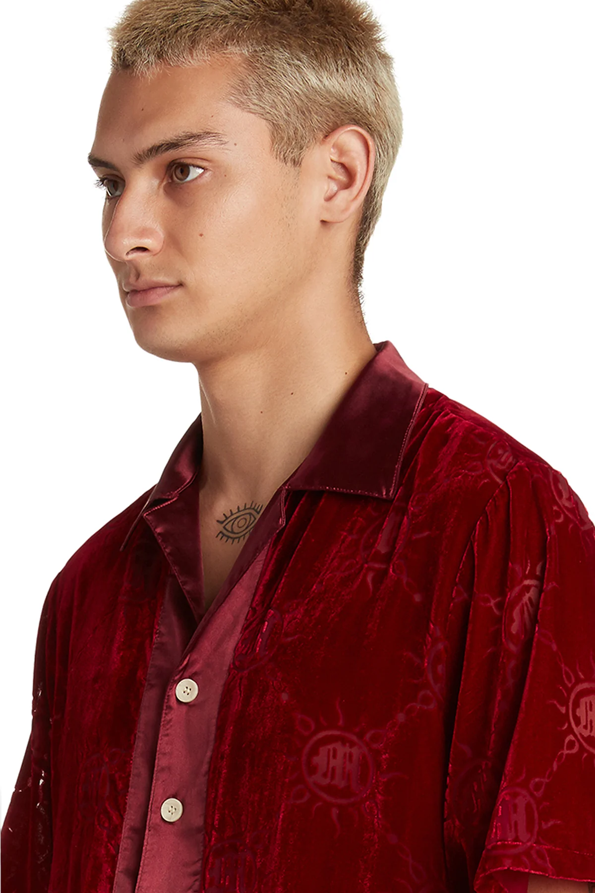 VELOUR BURNOUT MONOGRAM BUTTON-UP - Image 6