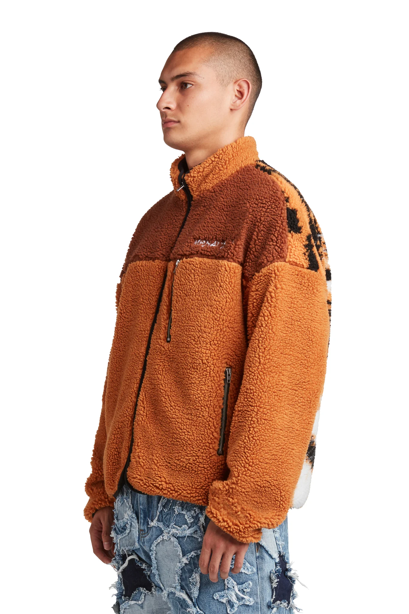 TIGER SHERPA FLEECE ZIP-UP JACKET - Image 4