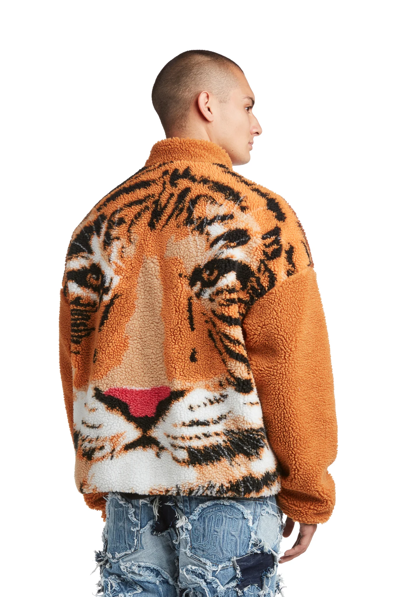 TIGER SHERPA FLEECE ZIP-UP JACKET - Image 5