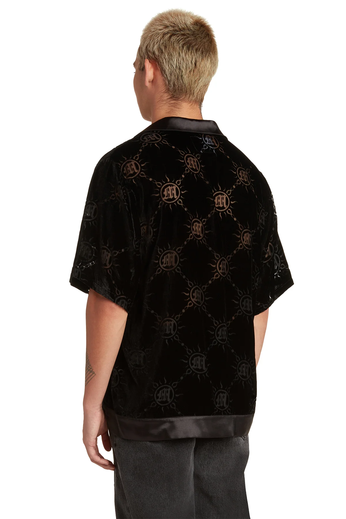 VELOUR BURNOUT MONOGRAM BUTTON-UP - Image 4