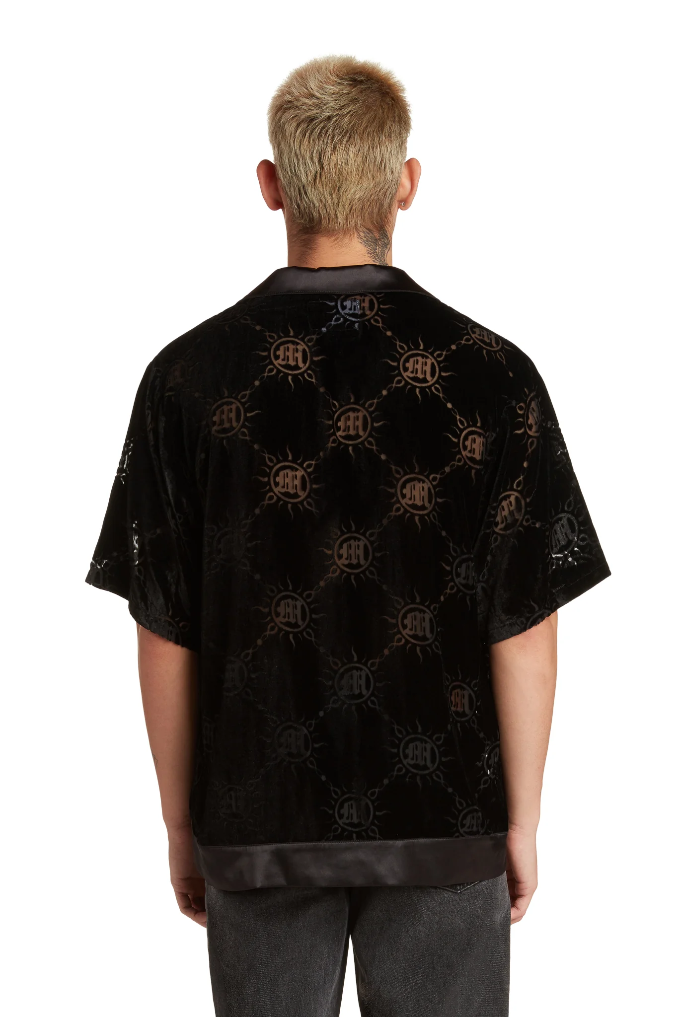 VELOUR BURNOUT MONOGRAM BUTTON-UP - Image 6