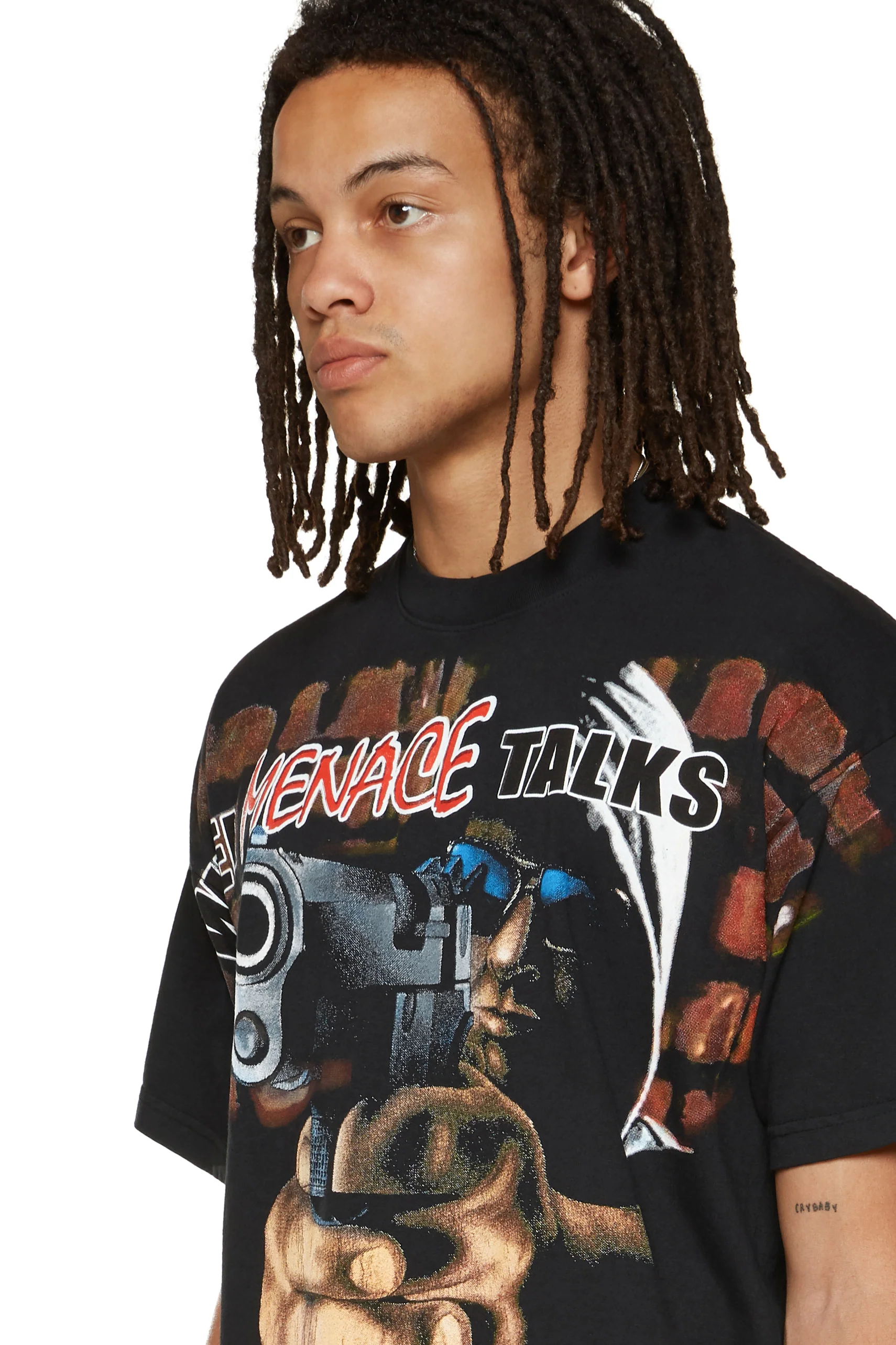 WHEN MENACE TALKS OVERSIZED PRINT T-SHIRT - Image 3